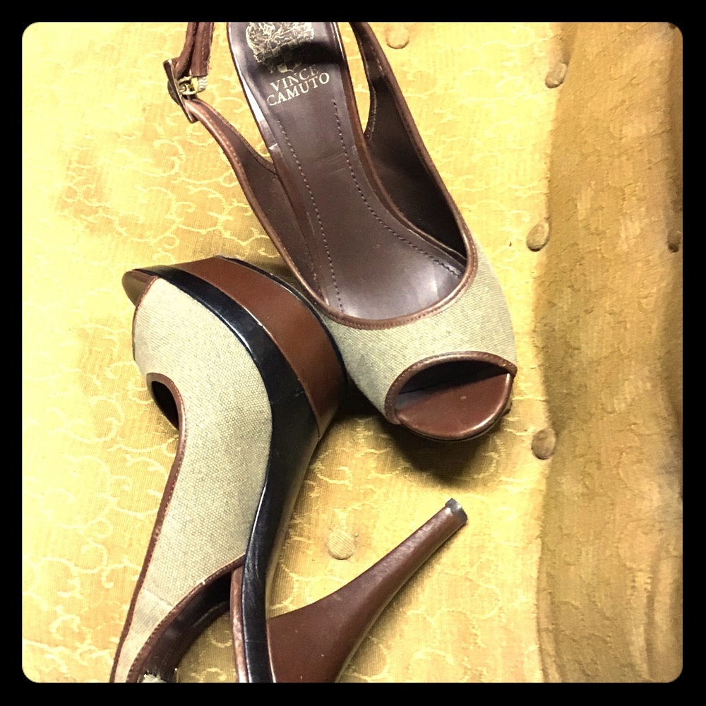 Peep toe sling backs